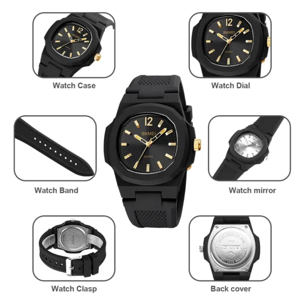 Men's Waterproof Sports Watch with Silicone Strap - Image 4