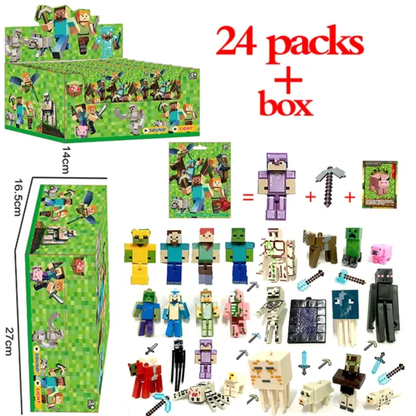 Anime Minecraft Blind Box Figure Set 24pcs