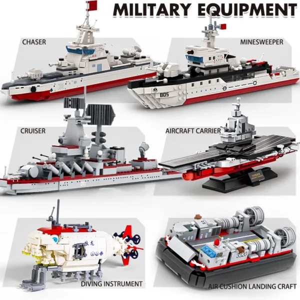 Military Ship Model Building Blocks Set - Image 2