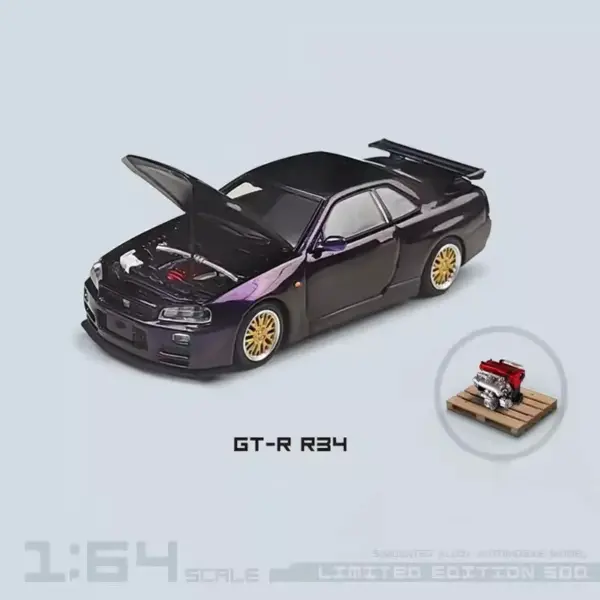 1/64 GTR34 Diecast Alloy Model Car - Image 7