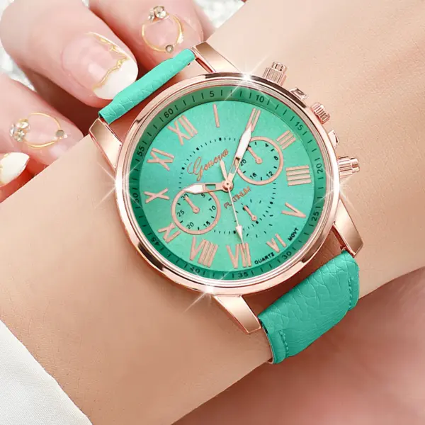 6PCS Women's Casual Roman Quartz Wrist Watches - Image 4