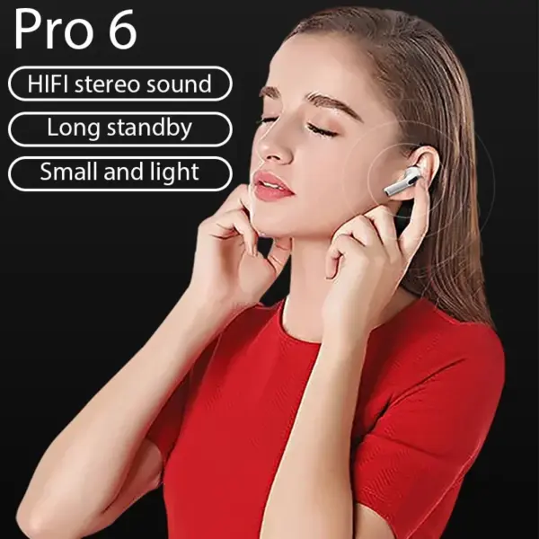 Pro 6 TWS Bluetooth Earphones for iPhone - Image 6