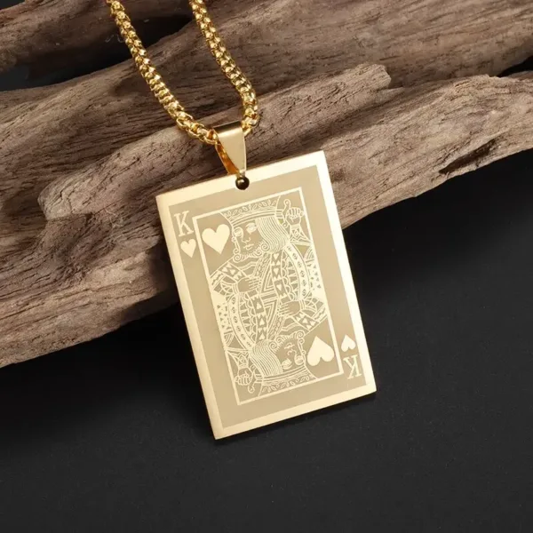 Iced Out Spades Playing Card Necklace for Men - Image 22