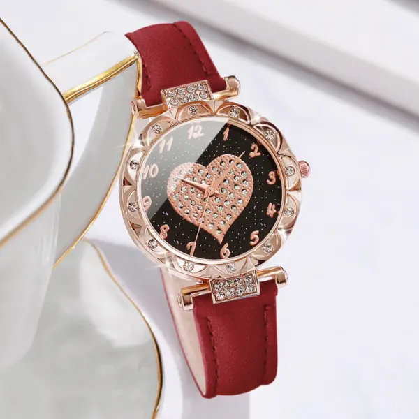 6PCS Women's Quartz Watch and Bracelet Set - Image 4