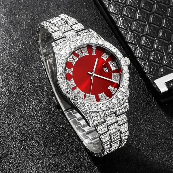 Hip Hop Style Rhinestone Wrist Watch Set - Image 5