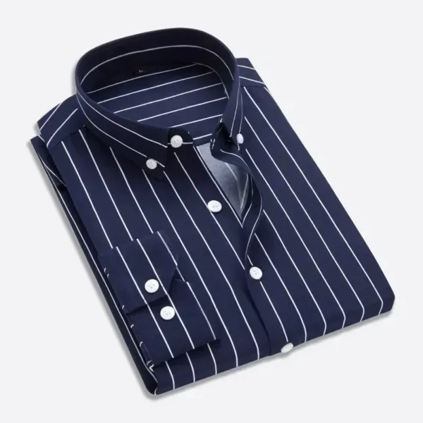 Striped Casual Long Sleeve Shirt for Men - Image 4