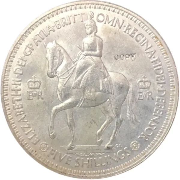 1953 Elizabeth II 5 Shillings Silver Coin