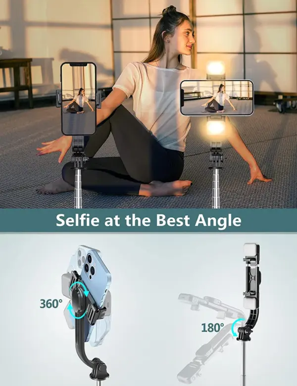 Extended Bluetooth Selfie Stick with Tripod Light - Image 5