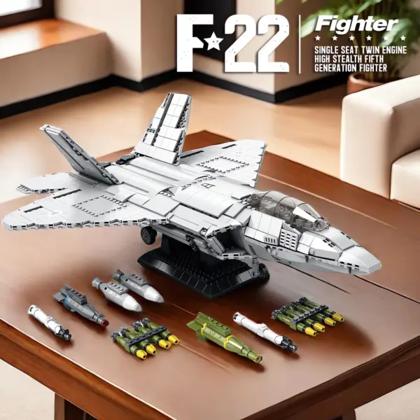 F22 Raptor Fighter Jet Building Blocks Model - Image 3