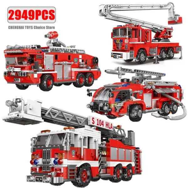 City Firefighter Rescue Vehicle Building Block Set