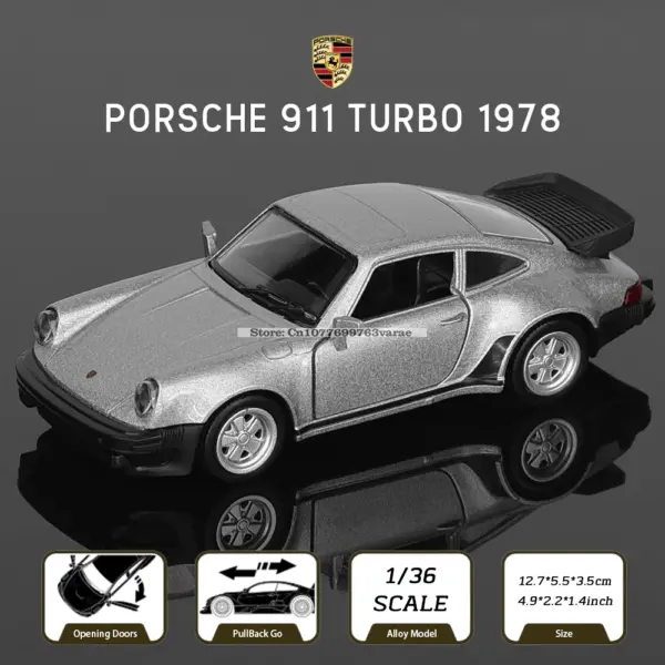 1:36 Diecast Porsche 911 Turbo Model Car - Image 13