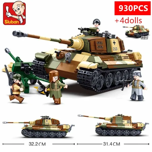 Military Challenger Leopard Tank Building Set 930pcs - Image 2