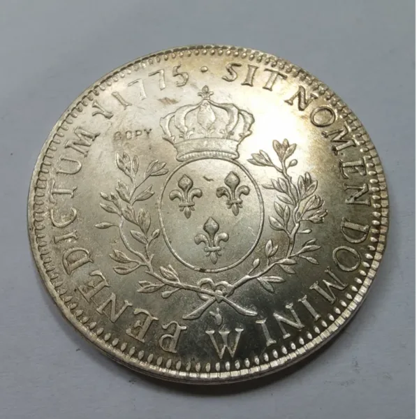 Louis XVI Silver Plated Coin Copy 1769 1775 - Image 3