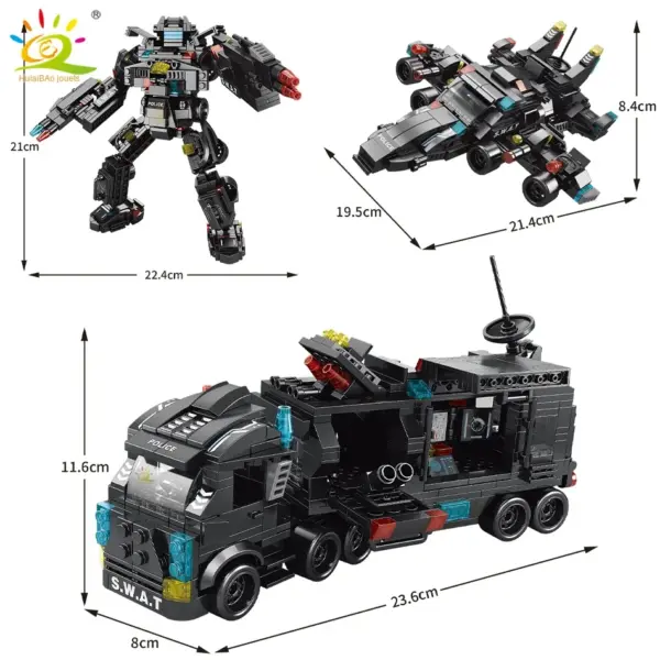 SWAT Police Command Truck Building Blocks Set - Image 3