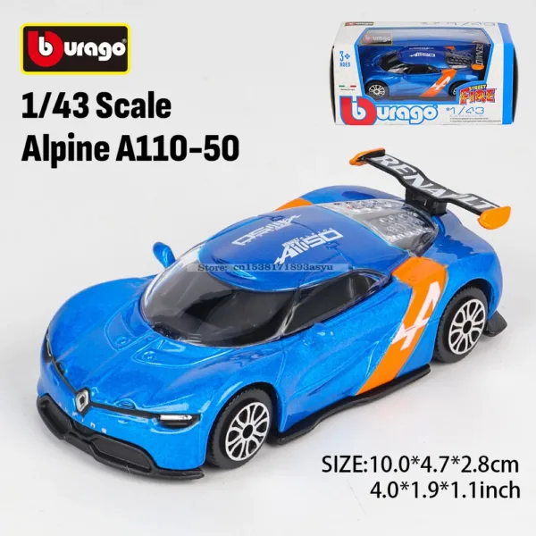 Bburago 1:43 Scale Alpine A110-50 Model - Image 4