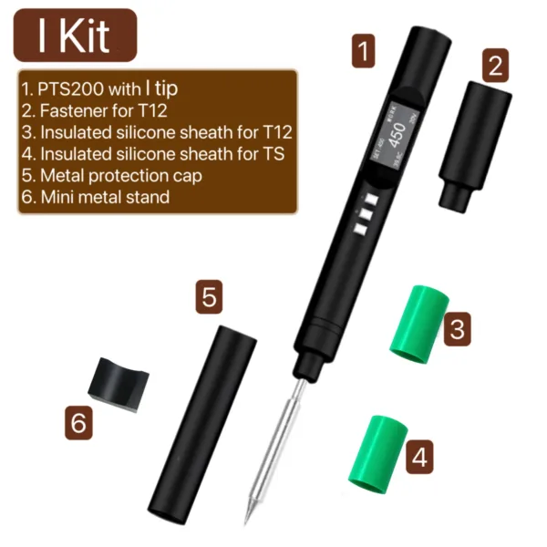 100W Smart Soldering Iron PTS200 with OLED Screen - Image 9