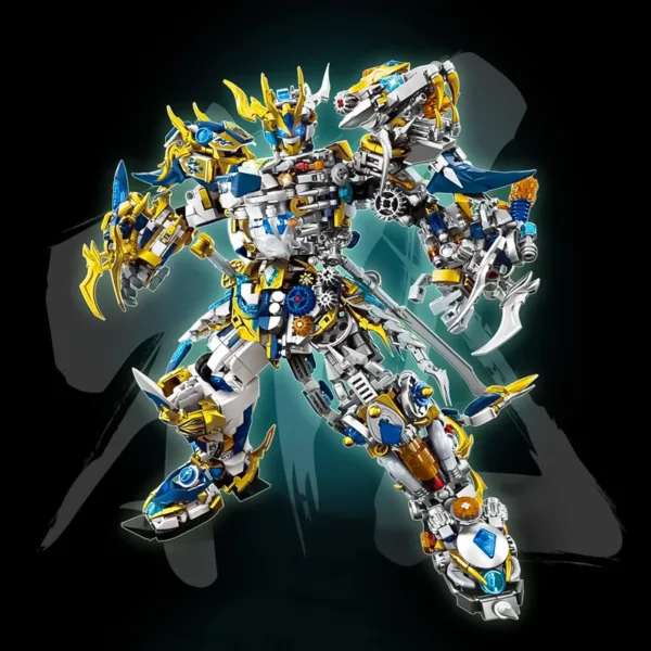 Mecha White Tiger and Green Dragon Model - Image 3