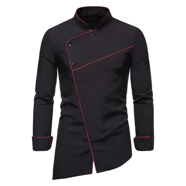 Men's Casual Color Block Long Sleeve Shirt - Image 4