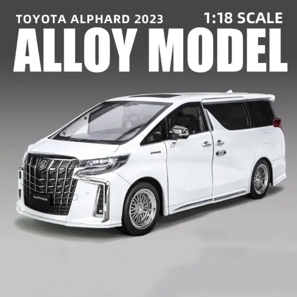 1/18 Scale White Alphard Alloy Model Car - Image 8