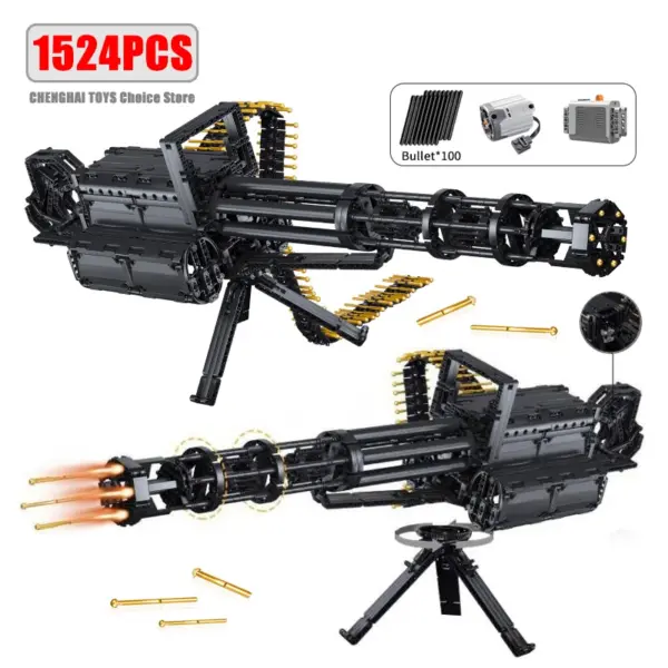 Electric WW2 Gatling Gun Building Blocks Set