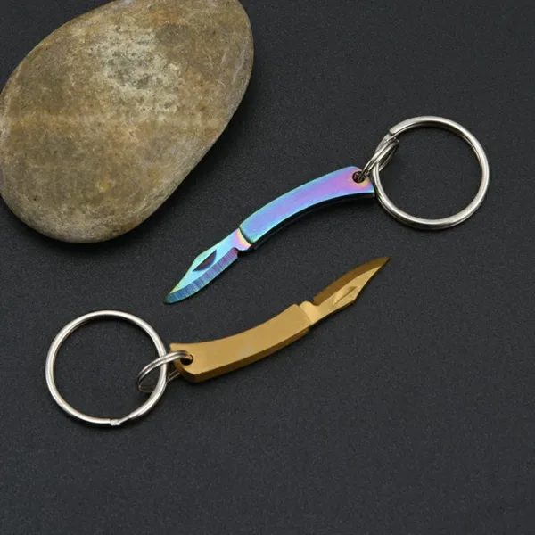Mini Folding Stainless Steel Keychain Knife - Image 4
