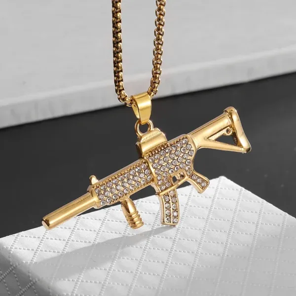 Iced Out Letter Pendant Necklace for Men - Image 20