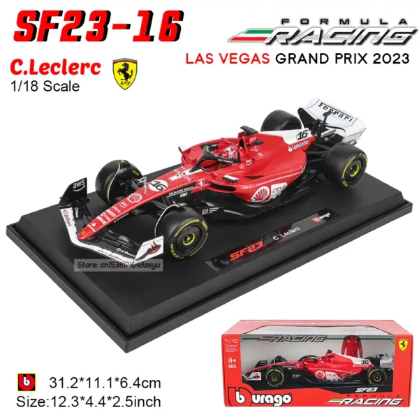 Bburago 1:18 Ferrari SF23 Leclerc Model Car - Image 12