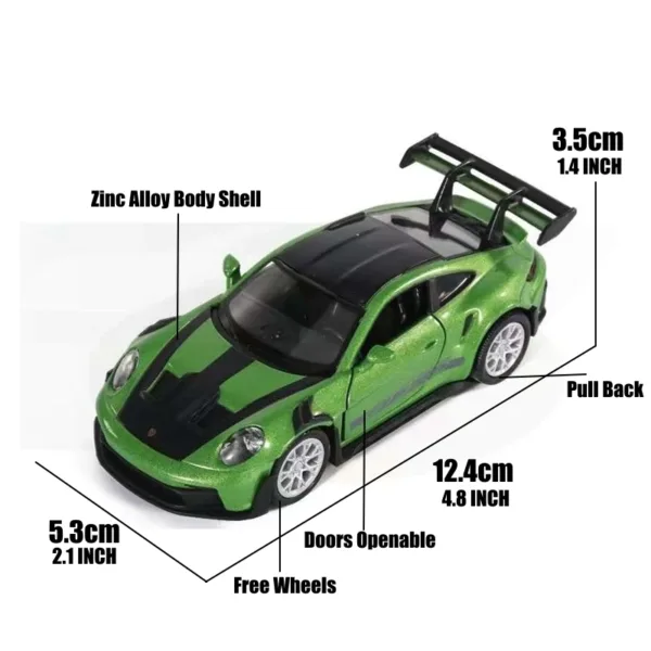 1/36 Porsche 911 GT3 RS Diecast Model Car - Image 6