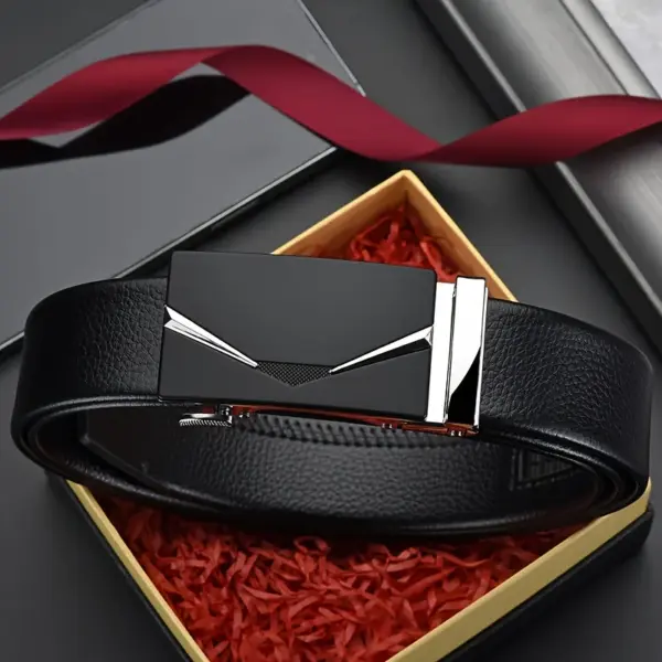 Men's Genuine Leather Automatic Ratchet Belt