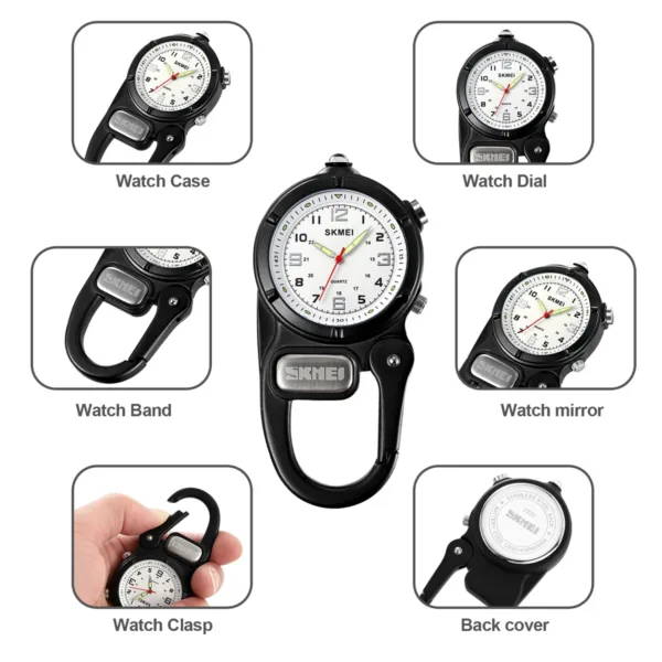 Outdoor Quartz Pocket Watch with LED Flashlight - Image 4