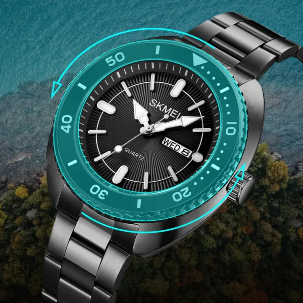 Men's Waterproof Stainless Steel Quartz Watch - Image 2