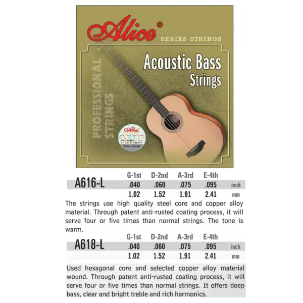 Alice A616-L A618-L Acoustic Bass Strings Set - Image 6