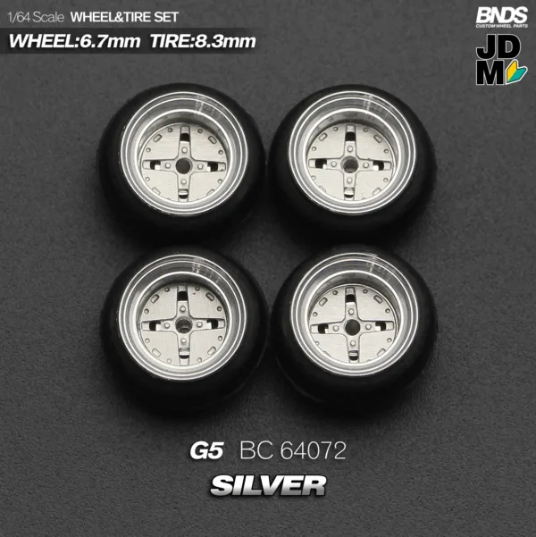 1/64 Scale Alloy Wheel and Tire Set 4pcs - Image 24