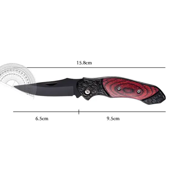 Folding Camping Knife with Wood Handle - Image 6