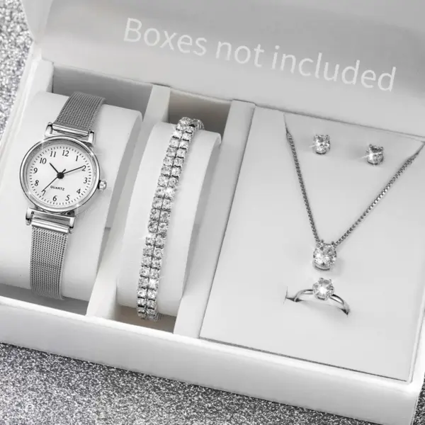 6PCS Women's Quartz Watch Jewelry Set