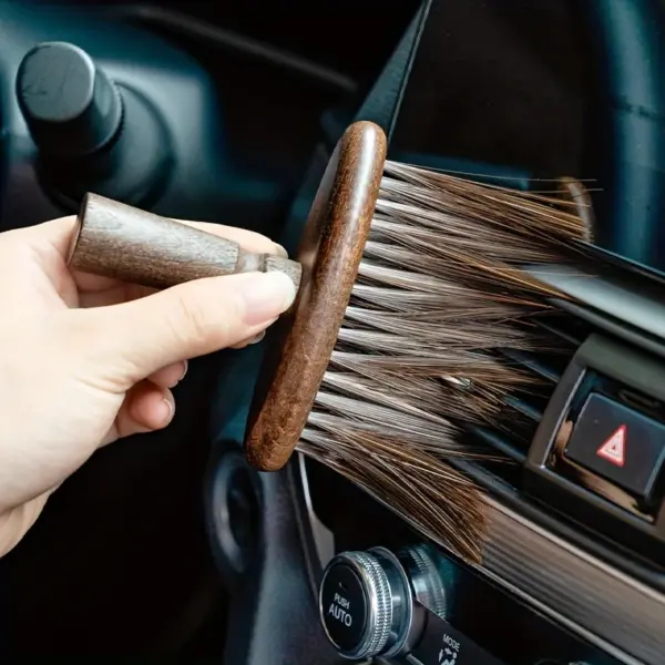 Walnut Wood Cleaning Brush for Dusting Surfaces - Image 3