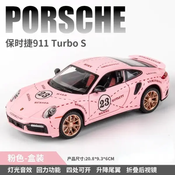 1:24 Porsche 911 Turbo S Diecast Model Car - Image 7