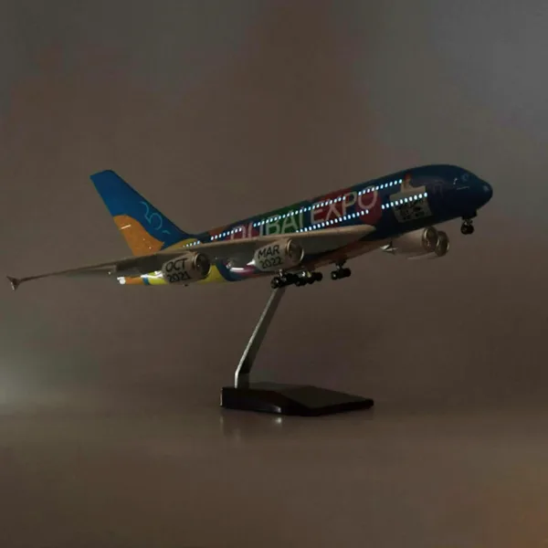 A380 UAE Model Airplane with Lights and Wheels - Image 7