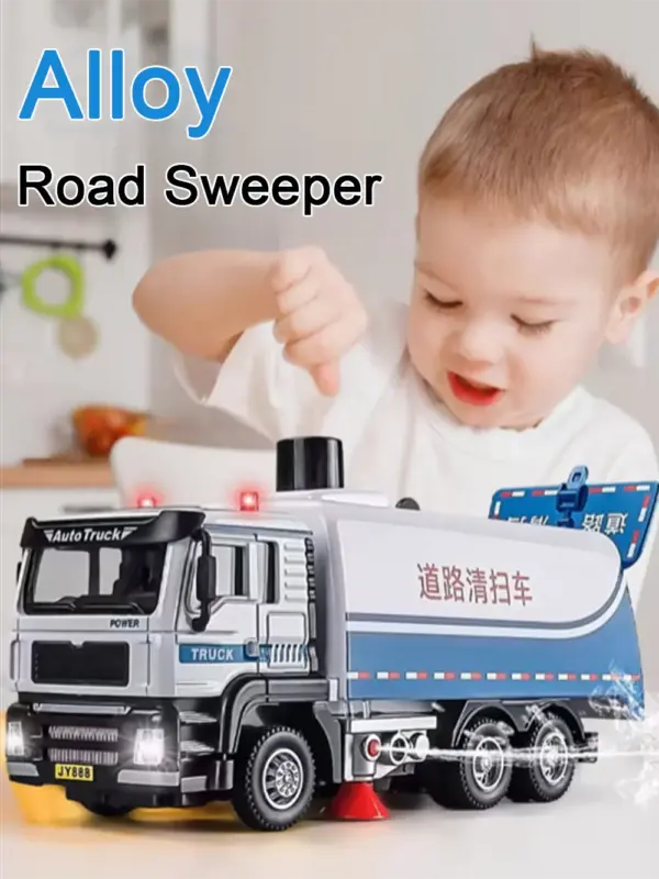 1/50 Scale Road Sweeper Model Toy with Sounds