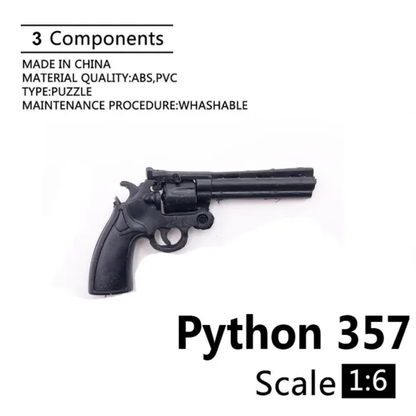 1:6 Scale Black Revolver Model for Action Figures - Image 2