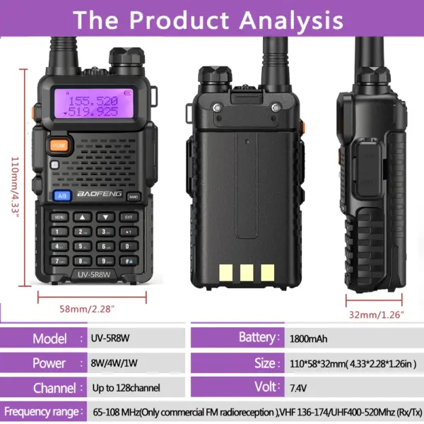 Baofeng UV-5R Dual Band Handheld Walkie Talkie - Image 4