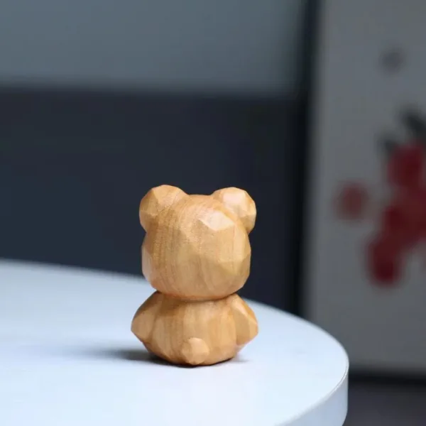 Cute Wooden Bear Figurine for Home Decor - Image 4