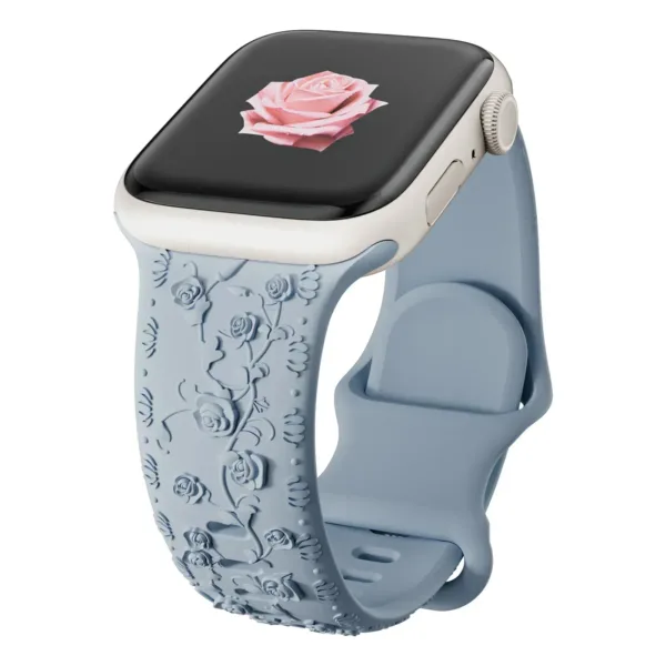 Floral Engraved Strap for Apple Watch 38-49mm - Image 13