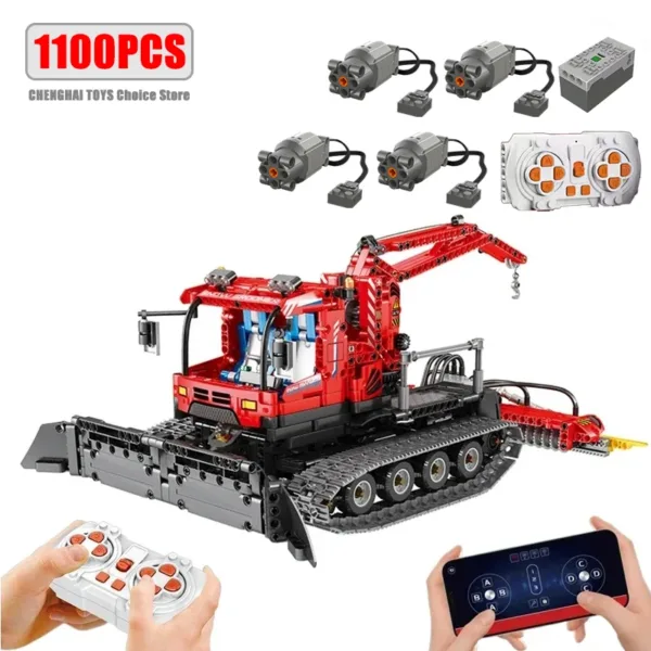 Remote Control Snow Groomer Building Blocks Set