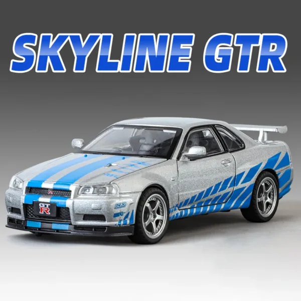 1:32 Alloy Nissan GTR R34 GT-R Model Car - Image 15