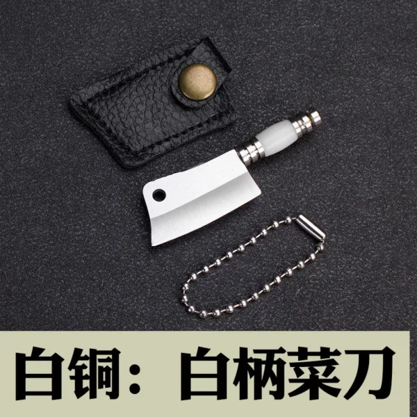 Mini Folding Damascus Design Keychain Knife - Image 9