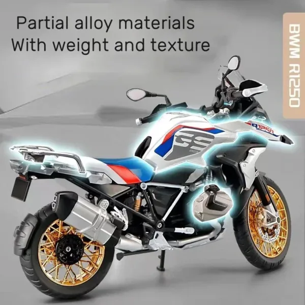 1:9 BMW R1250GS Alloy Diecast Model Motorcycle - Image 2