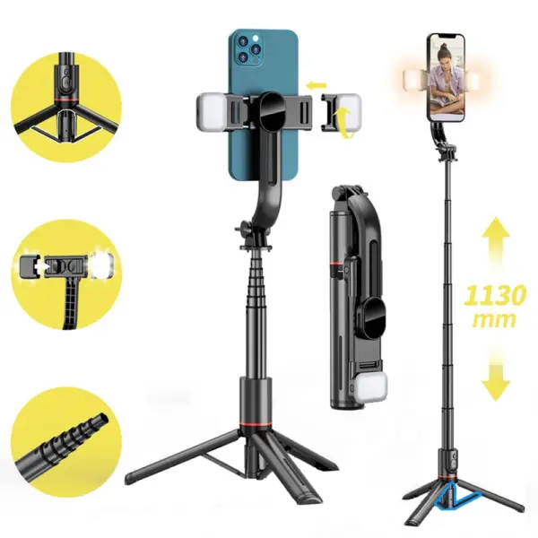 Extended Bluetooth Selfie Stick with Tripod Light - Image 8