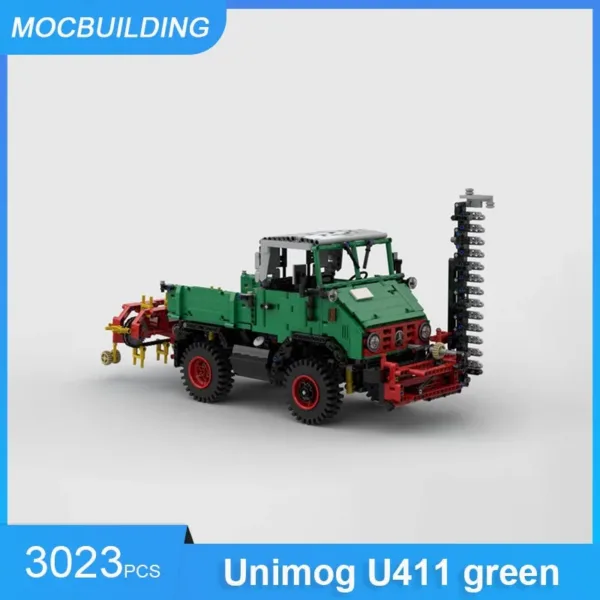 MOC Building Blocks Unimog U411 Fire Engine Set - Image 4