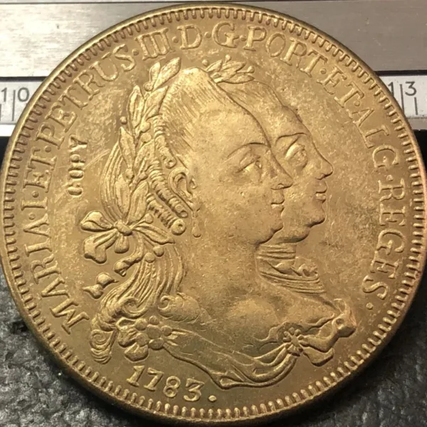 1783 Brazil Gold Coin Replica 22K Design - Image 3